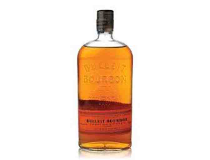 Bulleit Bourbon bottle and shirt