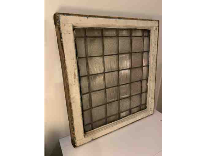 Leaded glass window from Crompton and Knowles Loom Works, Worcester, MA - Photo 2