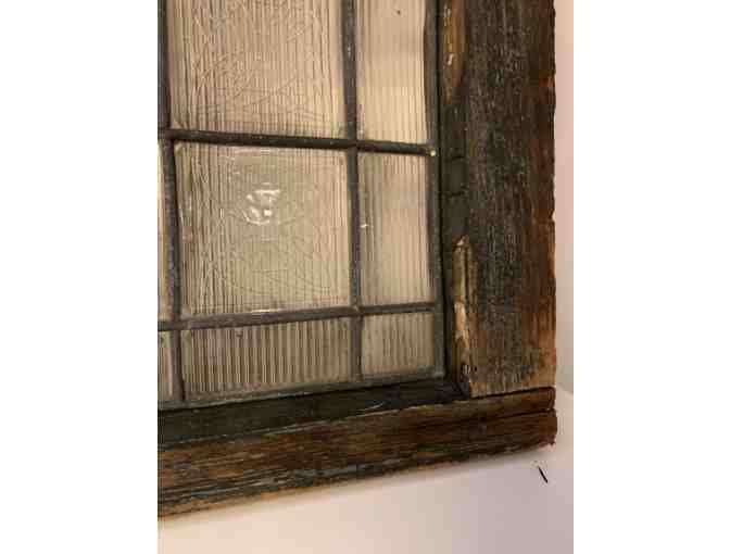 Leaded glass window from Crompton and Knowles Loom Works, Worcester, MA