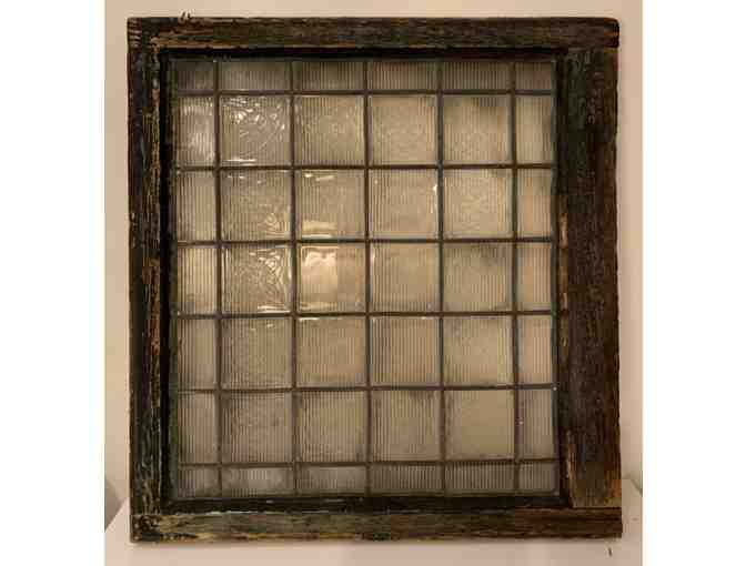 Leaded glass window from Crompton and Knowles Loom Works, Worcester, MA - Photo 3