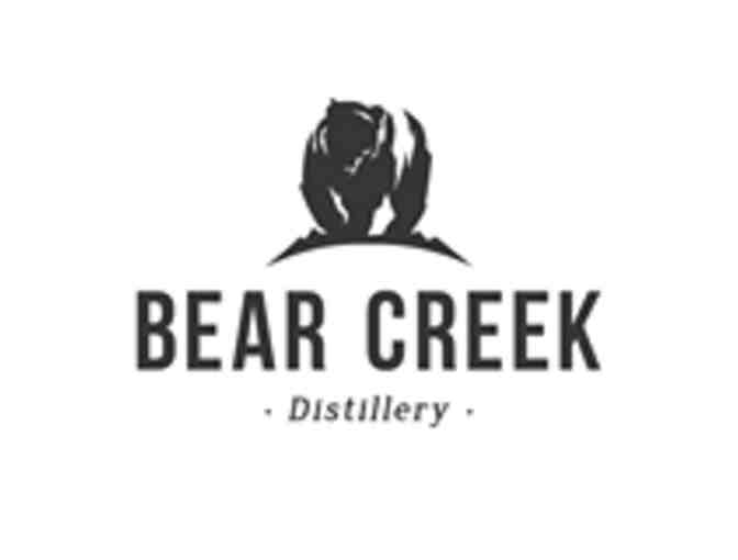 Bear Creek Distillery Rye Vodka and shot glasses