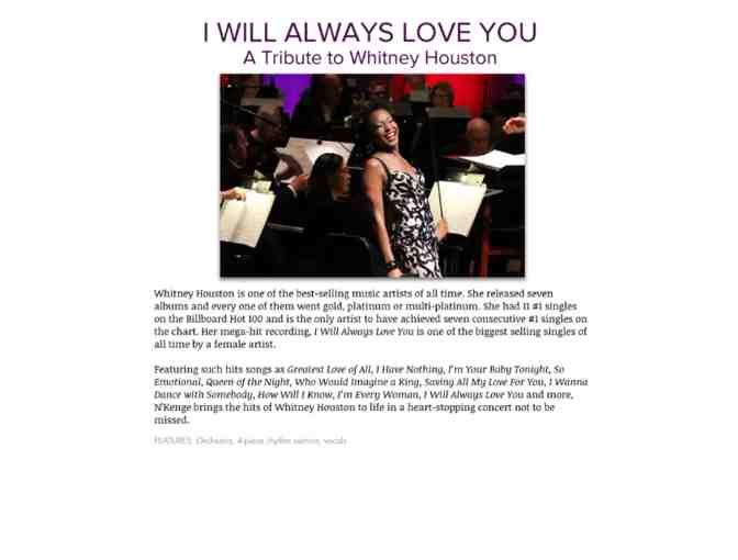 Private Concert Experience with Tony, Emmy & Grammy Nominated Artist NKenge