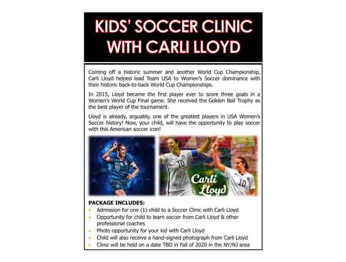 Carli Lloyd Soccer Clinic for Two Children - Photo 1