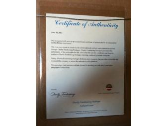 Justin Bieber BOYFRIEND Autographed and Framed Sheet Music w/Certificate of Authenticity