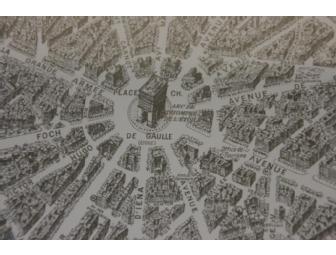 Framed Map of 19th c. Paris