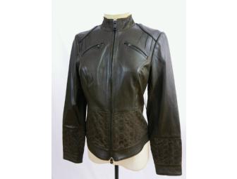 Brown Lambskin Leather Jacket and Gift Certificate for ETCETERA Collection