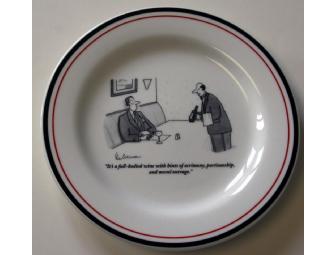 Set of New Yorker Magazine Cartoon Cheese Plates