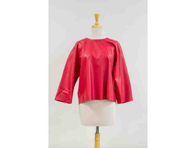 Geranium Leather Blouse from Worth Clothing