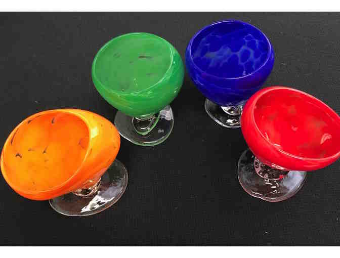 Opaque glass cups from Prentice Hicks and Wauhatchie Glassworks