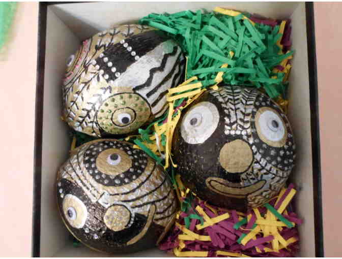 Primitive African Mosaic Mask Art Coconuts