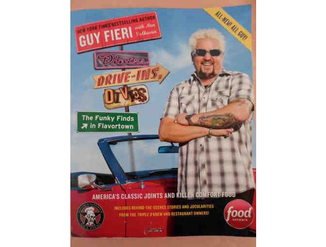 Guy Fieri's 'Diners, Drive-ins & Dives' book, Mahoney's t-shirt and autographed apron