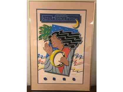 New Orleans Jazz & Heritage Festival 1983 poster - matted and framed