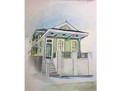 House Portrait in Watercolor by Teena Baudier