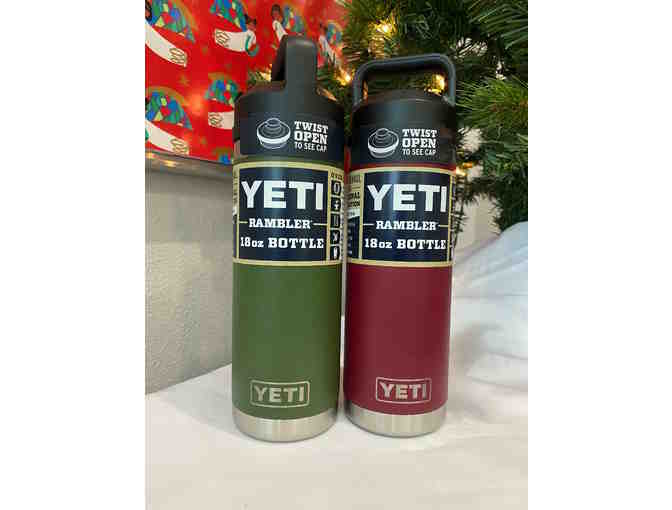 Two 18 oz. YETI Rambler bottles - Personalized at your choice