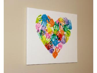 Handprint Heart Canvas Art from Miss Audrey's Th 1's Class
