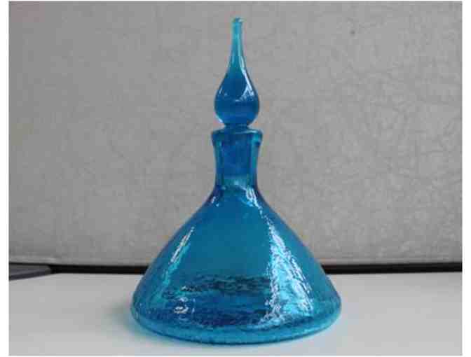 Blue Blenko Glass Decanter