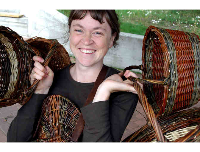 Handcrafted Willow Basket with Side Handle by Emily Derke
