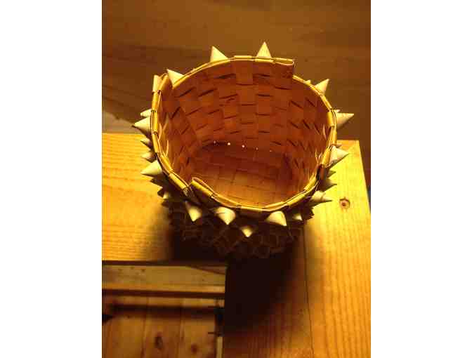 Birch Bark Basket Spiraled with Spines