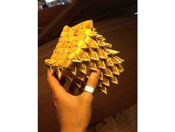 Birch Bark Basket Spiraled with Spines