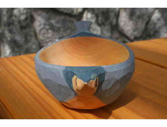 Hand-carved Nuthatch Bird Bowl by MN Craftsman Mike Loeffler