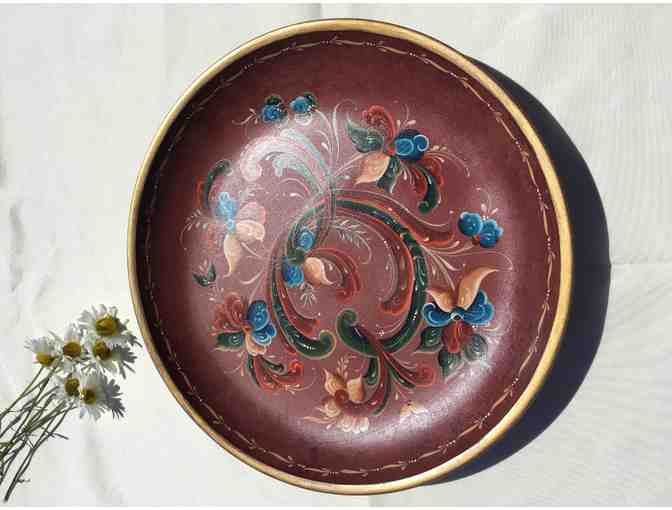 Hand-painted Rosemaled Plate by MN Artist Mary Schliep
