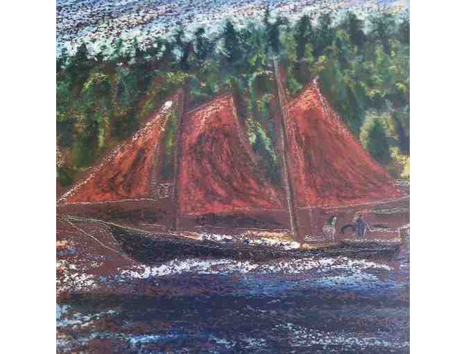 Barbara Bjelland Framed Hjordis Oil Pastel Copy from Kah-Nee-Tah Gallery in Lutsen, MN