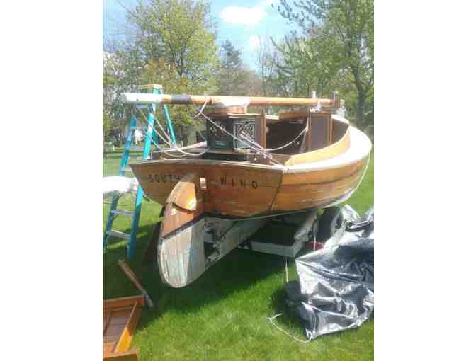 Classic 1956 17ft. Gaff Rig Wooden Sailboat