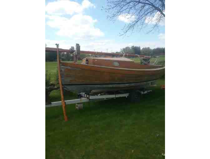 Classic 1956 17ft. Gaff Rig Wooden Sailboat
