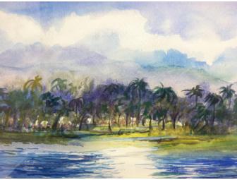 'Island Getaway' Original Watercolor by Loren Doucette