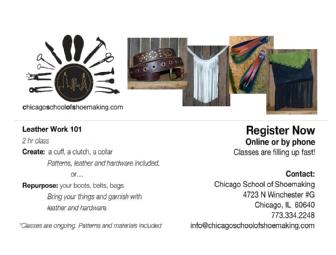 Leather Work 101 Workshop @ Chicago School of Shoemaking