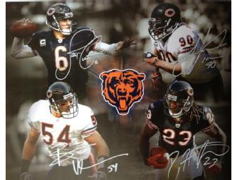 Chicago Bears Ltd. Edition Laser Autograph of Four Leaders on Bears Team