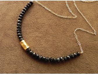 Black Spinel and Gold Vermeil Color Block Necklace from Allison Mooney Design Jewelry