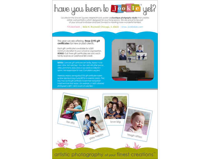 $195 GC toward artwork from a future session with jookie, a portrait boutique, inc.
