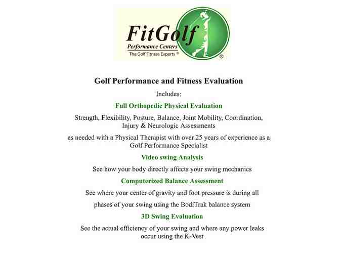 Golf Performance and Fitness Evaluation