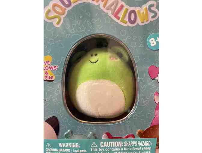 Squishmallow Collector's Tin Wendy the Frog & Needoh Dohzee Fuzzy Ball