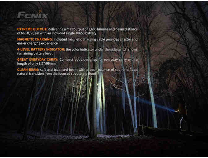 Fenix E30R Rechargeable EDC Flashlight (Black Casing) - Photo 3