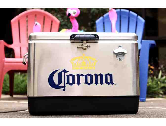 Stainless Steel Corona Ice Chest with Bottle Opener