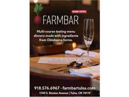 Farm Bar Dinner for 2 - 10 Course Tasting Menu with Wine Pairings