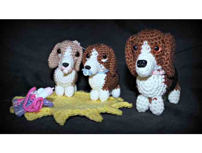 Crocheted Basset Family