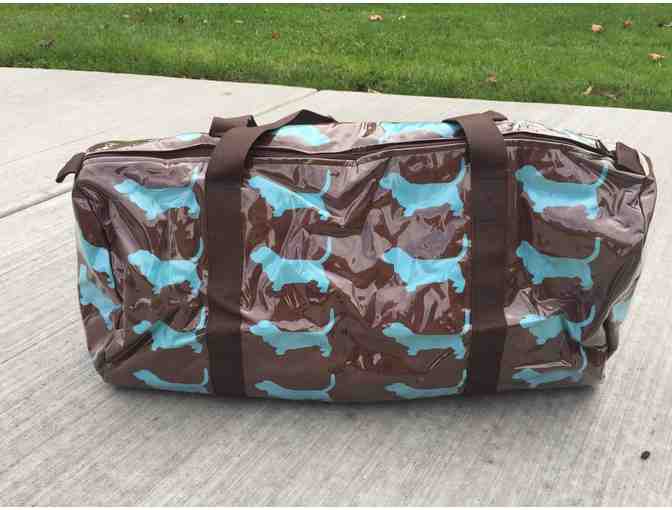 Chocolate & Tiffany Blue Duffle Bags