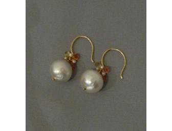 South Sea Pearl Earrings with Sapphires
