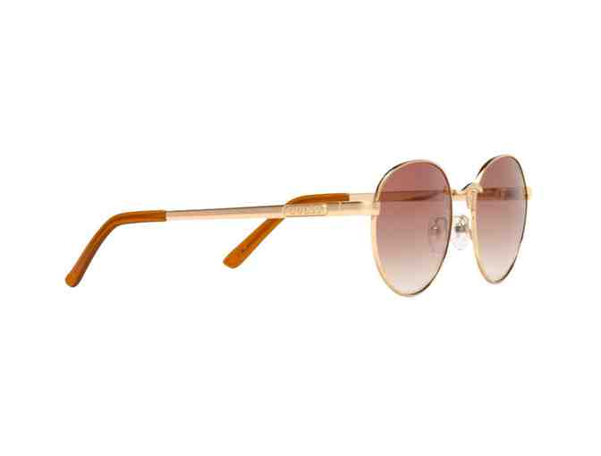 Guess Skyler Round Metal Sunglasses Gold/Brown