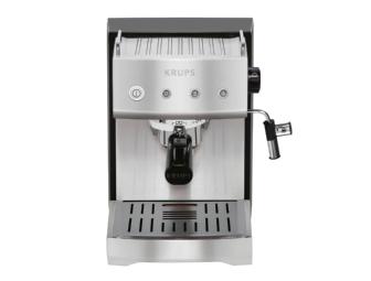 KRUPS Stainless Steel Programmable Precise Tamp Espresso Machine & Black & Stainless Burr Grinder