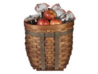 Handmade Market Basket with Weck Canning Jars and Fresh Apples from Kaufmann Mercantile