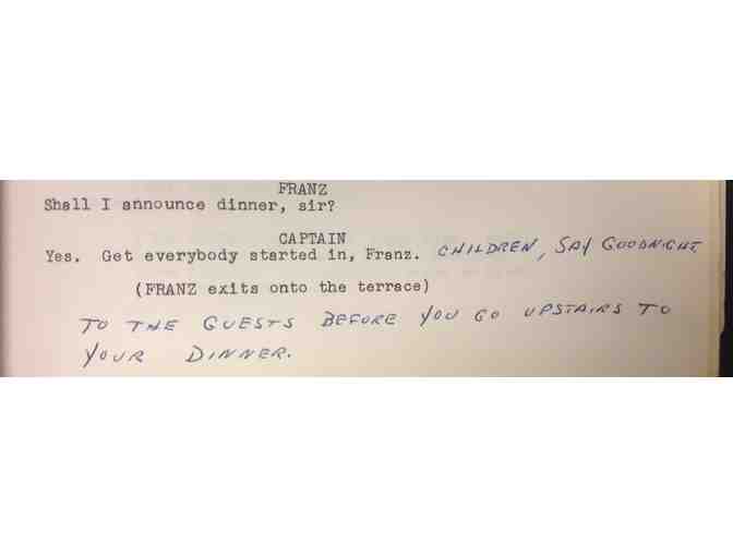 Original Script with Notations and Changes: THE SOUND OF MUSIC