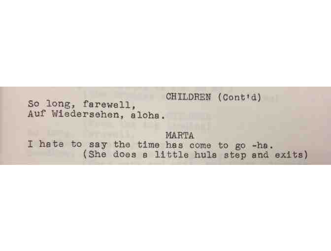 Original Script with Notations and Changes: THE SOUND OF MUSIC