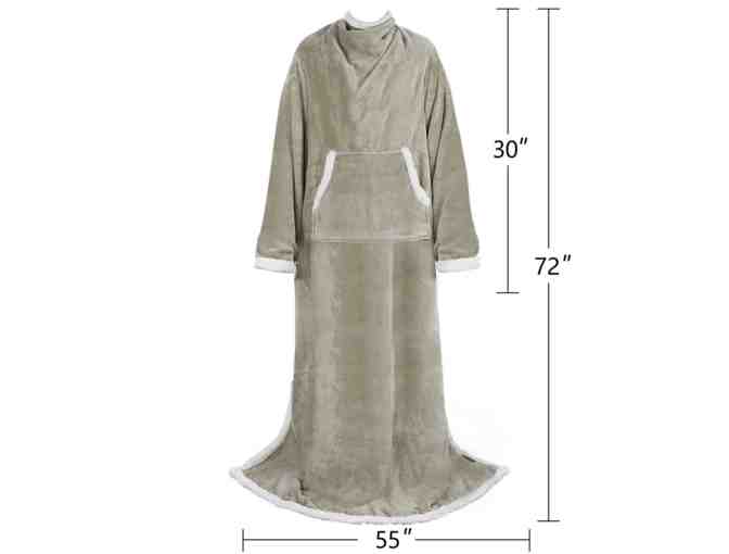 Catalonia Classic Sherpa Wearable Blanket With Sleeve - Photo 4