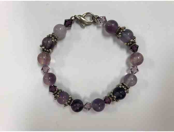 Purple Amethyst Necklace, Bracelet and Earrings