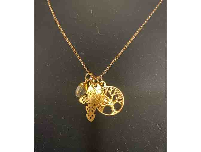 Letterpresse Gold Charm Necklace