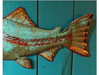 Copper Nature Sculptures: Chinook salmon